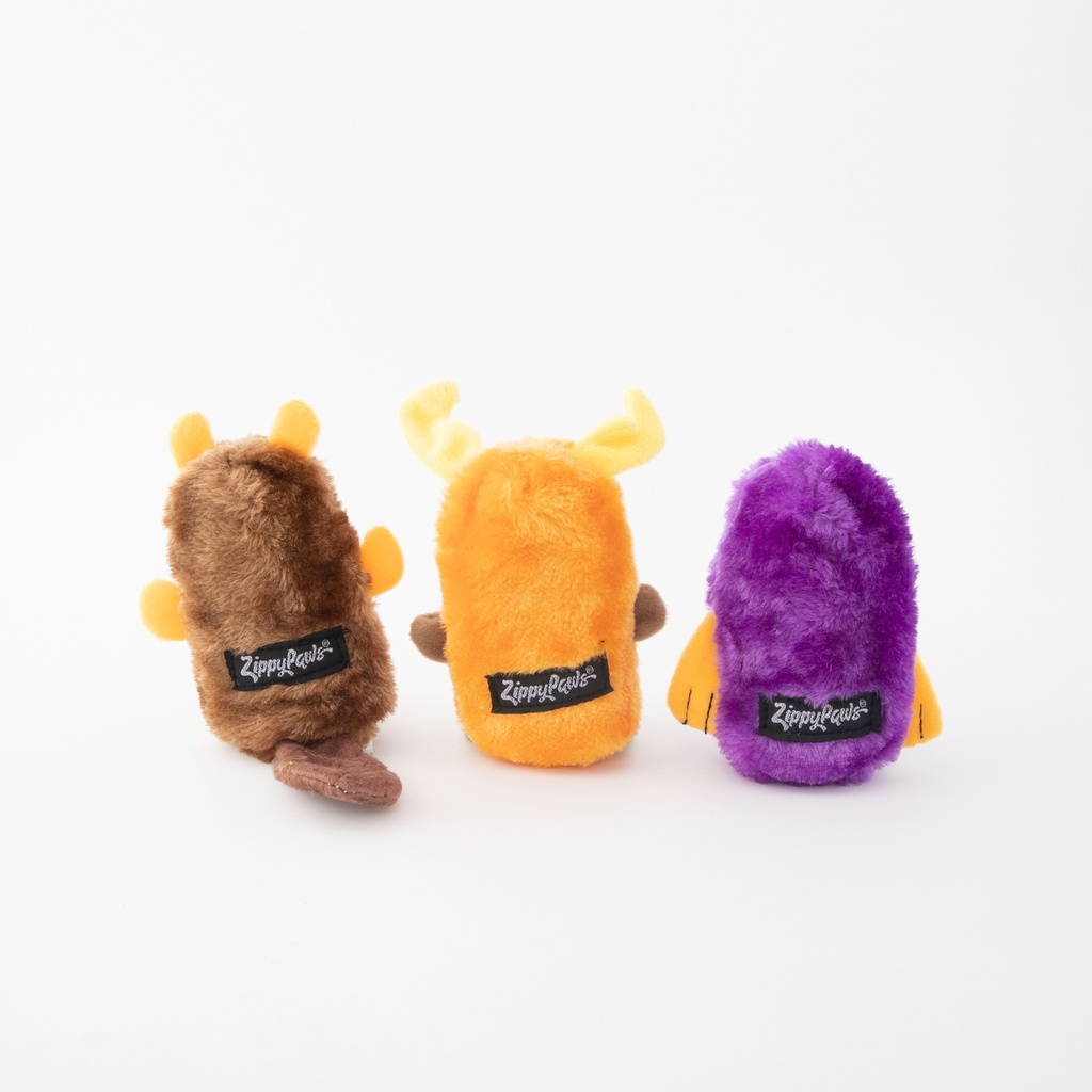 Іграшка для собак Друзі Бобер / Лось / Морж Squeakie Buddies - Pack 3 шт ZippyPaws