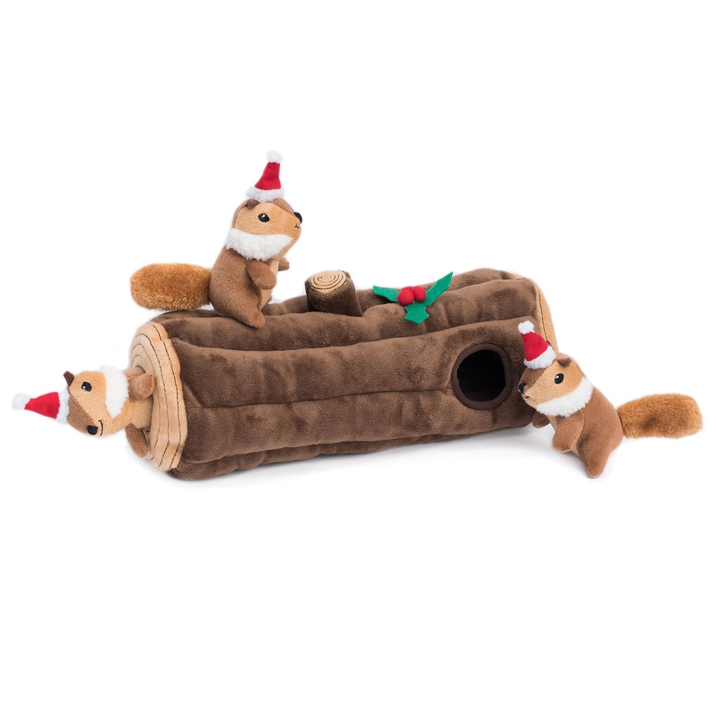 Іграшка для собак Святкове Дупло з білочками Holiday Burrow™ - Yule Log ZippyPaws
