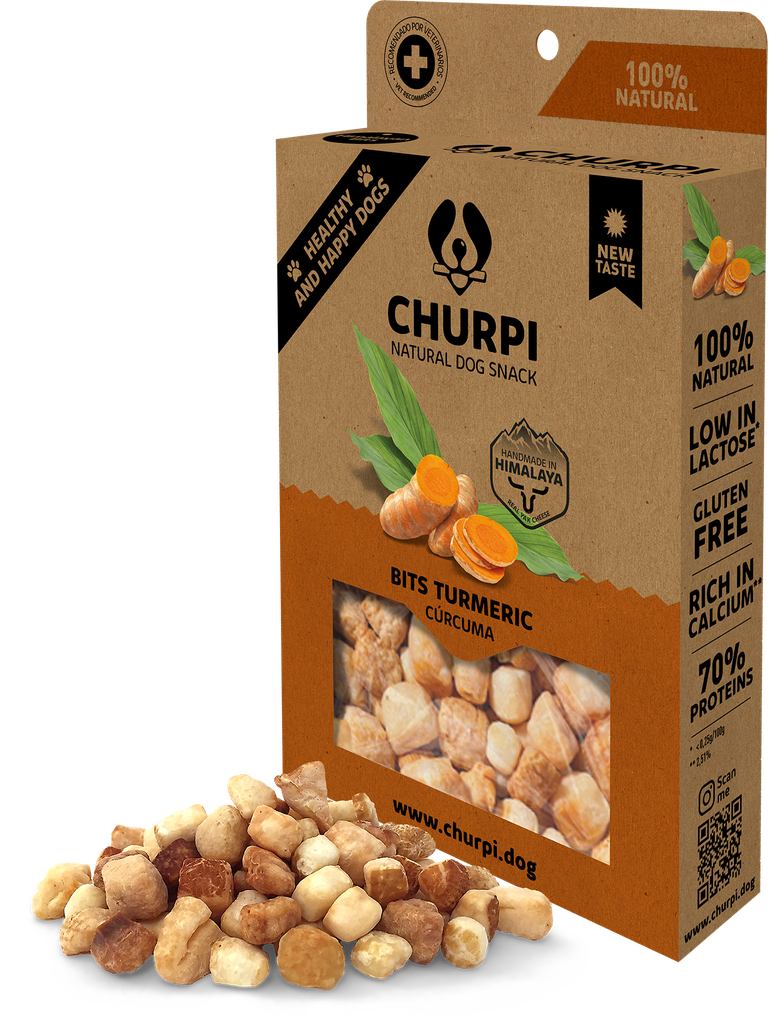 Ласощі для собак Bits з гімалайського сиру з Куркумою Turmeric Churpi