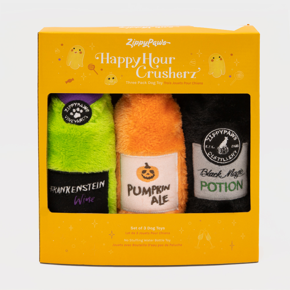 Набір іграшок для собак Хрусткі Пляшки Happy Hour Crusherz - Halloween Three Pack ZippyPaws