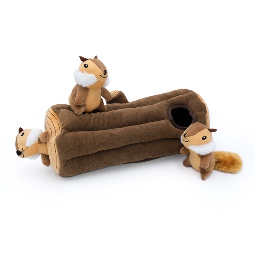 Іграшка для собак Дупло з білочками Zippy Burrow - Burrow Log with 3 chipmunks ZippyPaws