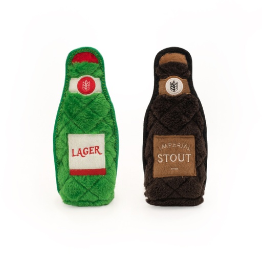 Іграшка для собак Пляшечки Z-Stitch® Happy Hour Crusherz 2 шт - Lager and Stout ZippyPaws