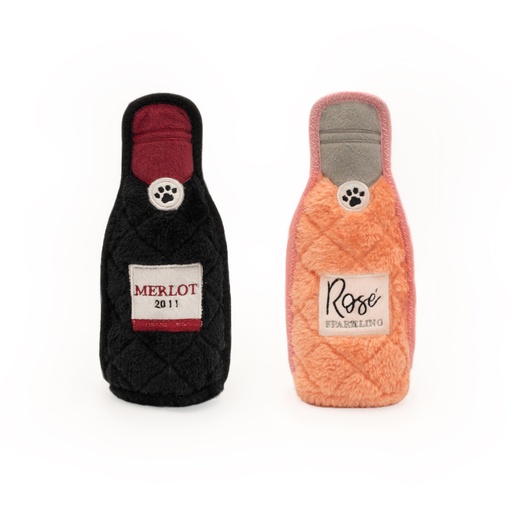 Іграшка для собак Пляшечки Z-Stitch® Happy Hour Crusherz 2 шт - Merlot and Rosé ZippyPaws