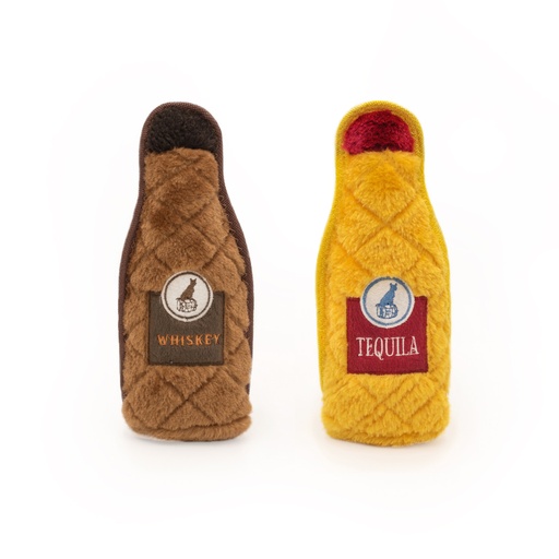 Іграшка для собак Пляшечки Z-Stitch® Happy Hour Crusherz 2 шт - Whiskey and Tequila ZippyPaws