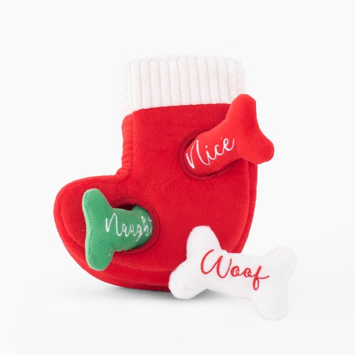 Іграшка для собак Святковий чобіток Holiday Burrow™ - Naughty or Nice Stocking ZippyPaws