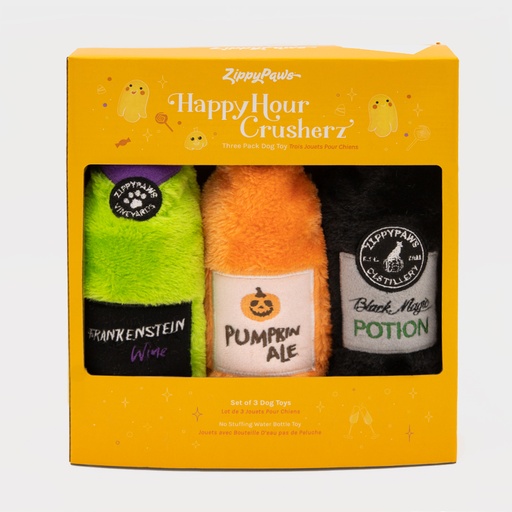Набір іграшок для собак Хрусткі Пляшки Happy Hour Crusherz - Halloween Three Pack ZippyPaws