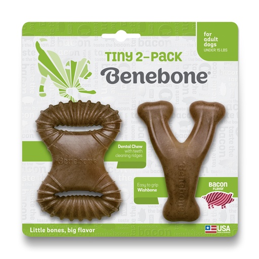 Іграшка для собак Погризушка Dental Chew/Wishbone Bacon 2-Pack Tiny Benebone