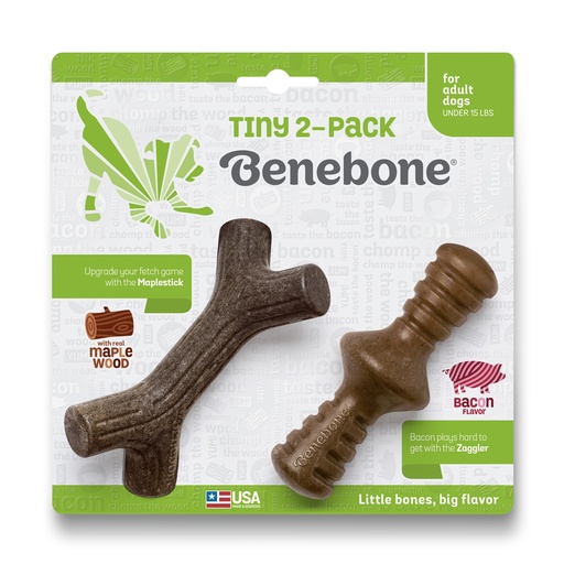 Іграшка для собак Погризушка Maplestick/Zaggler Bacon  2-Pack Tiny Benebone