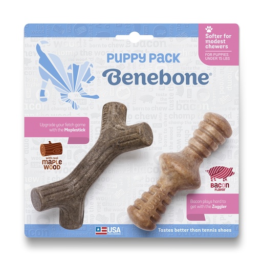 Іграшка для собак Погризушка Maplestick/Zaggler Bacon  2-Pack Tiny Puppy Benebone