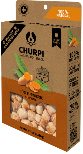 Ласощі для собак Bits з гімалайського сиру з Куркумою Turmeric Churpi
